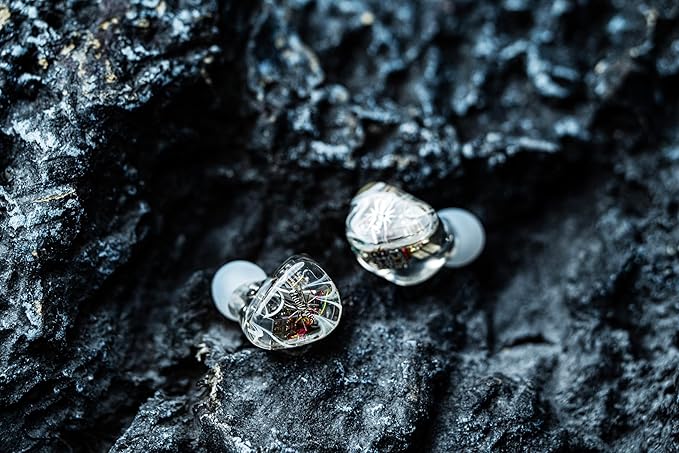 Linsoul Kiwi Ears Orchestra Lite Performance Custom 8BA in-Ear Monitor IEM with Detachable 4-core 7N Oxygen-Free Copper OFC Cable, Handcrafts Faceplate for Audiophile Studio Musician (Clear)