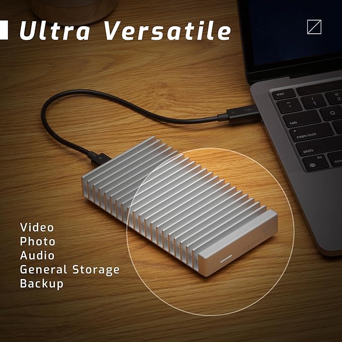 OWC 4TB Express 1M2 40Gb/s Portable NVMe SSD USB4 (Thunderbolt Compatible/USB-C) Ultra Fast External SSD Drive with Aluminum Heat Sink Enclosure
