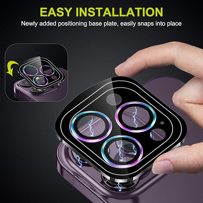 WSKEN for iPhone 14 Pro/iPhone 14 Pro Max Camera Lens Protector,[Night Shooting Mode] HD Tempered Metal Glass Camera Screen Protector Cover Film Accessories, Colorful