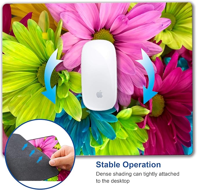 Watercolor Flower Mousepad Computer Mouse pad with Design Personalized Mouse pad for Laptop Computer Office Decoration Accessories Gift
