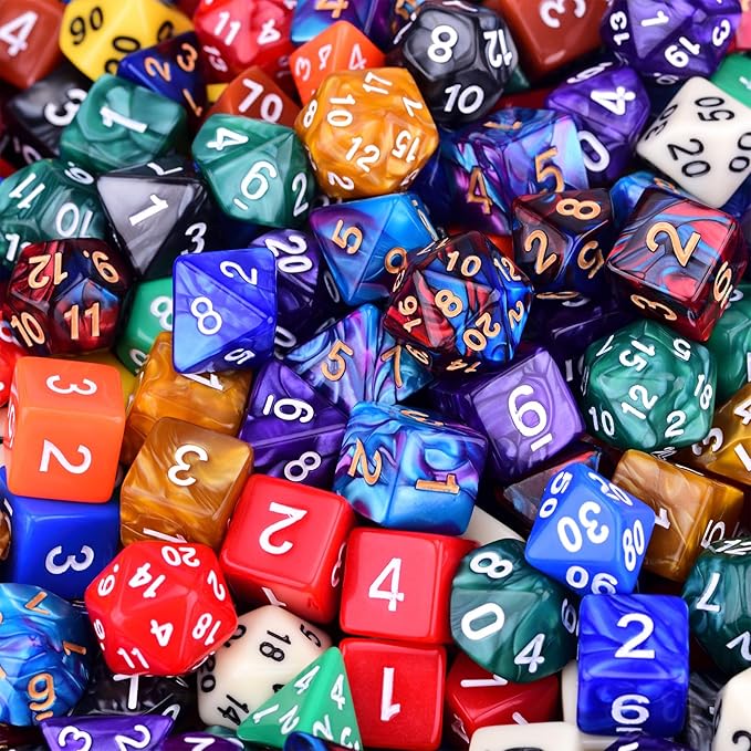 Extended RPG Dice Set 15 x 31 Polyhedral Dice (465pcs) for DND Tabletop Role-Playing Games (15 Colors - Classic)