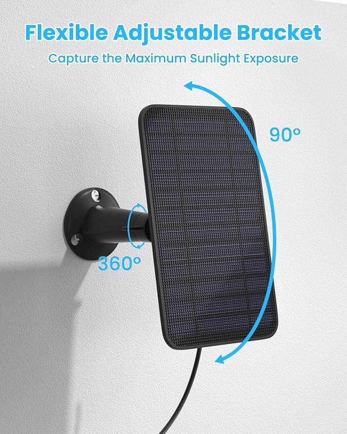5W Solar Panel for Blink Camera Outdoor, Solar Panel Charger Compatible with Blink Outdoor 4 (4th Gen) Camera, Solar Panel w/Battery for Blink Camera, 9.8ft Cable Rubber Plug IP65 Waterproof, 3 Pack