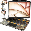 Intermerge Clear Keyboard Case for iPad Air 13" (M3/M2, 2025/2024) & Pro 12.9" (2022-2018) - 360° Rotatable Trackpad, RGB Backlit Keyboard, Pencil Holder, Power Indicator, Type-C, Shadow Pulse