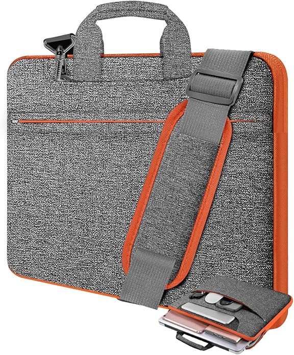 Universal Laptop Shoulder Bag 13-17.3 Inch Shockproof Briefcase with Multi-Pockets & Adjustable Strap for MacBook Pro/Air