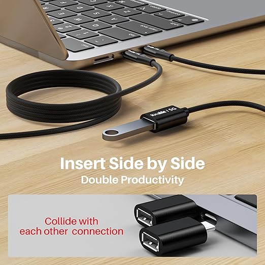 USB C to USB Female Cable 3FT, Type-C Male to USB A 3.1 Female OTG Cable, 5Gbps Data Transfer, Compatible with MacBook Pro/Air, iPhone 16 Pro Max/16 Plus/16/15 Series, Galaxy S24/S23/S22/S21 and More