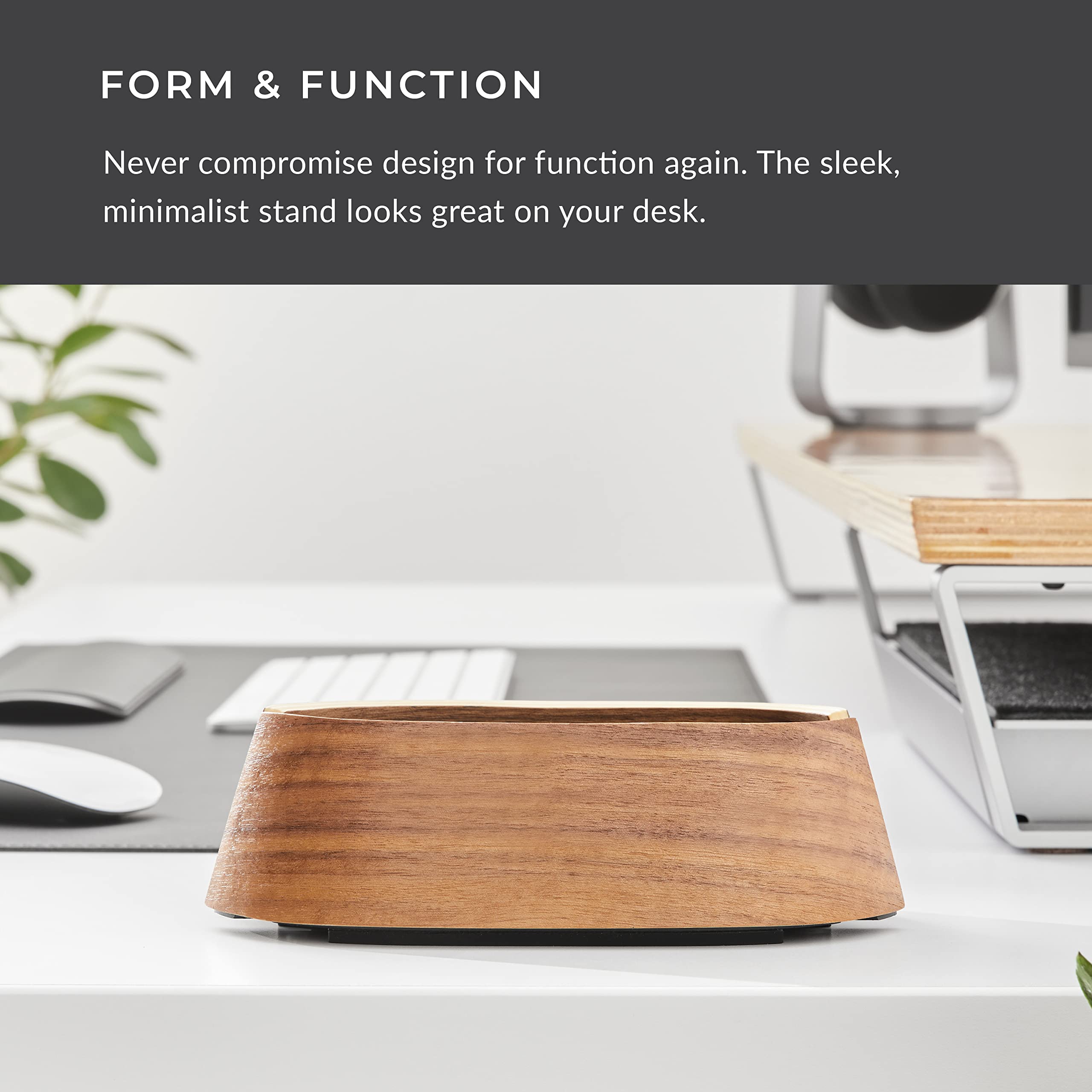 HumanCentric Vertical Laptop Stand in Black Walnut Wood, Upright Adjustable Holder and Dock, Laptop Vertical Stand Fits MacBook Pro and Other Laptops.5" to 1.5", Clamshell Compatible