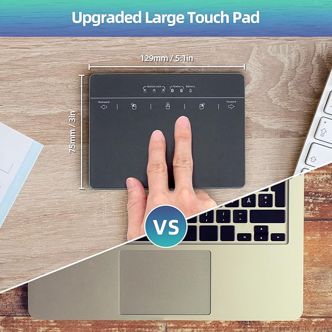 MICROPACK Digitally Yours Wired Trackpad for Windows 7/10/11, USB Trackpad with Multi-Touch Gestures, Plug-and-Play USB Touch Pad Mouse Pad Large for PC Computers & Laptops, Black
