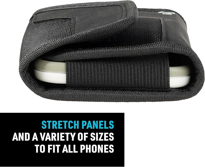 Nite Ize Clip Case Sideways Universal Rugged Holster - Protective Holster for Men's & Women's Belts - Phone Utility Belt Pouch - Phone Accessories - X-Large, Black