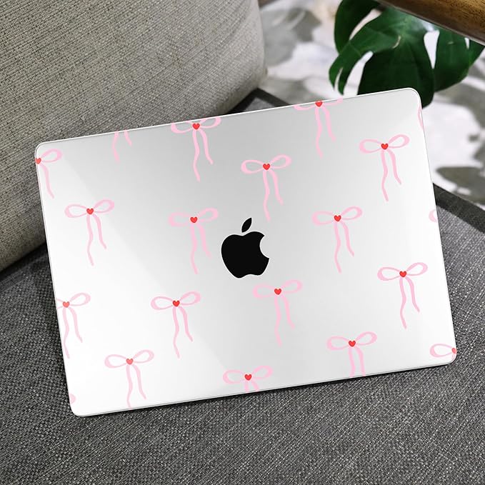 MEEgoodo Case for M4/M3/M2 MacBook Air 13.6 inch Case 2025 2024 2022, Fit Model A3240/A3113/A2681, Laptop Hard Shell with Keyboard Cover Compatible with MacBook Air 13 inch, Bows & Little Hearts