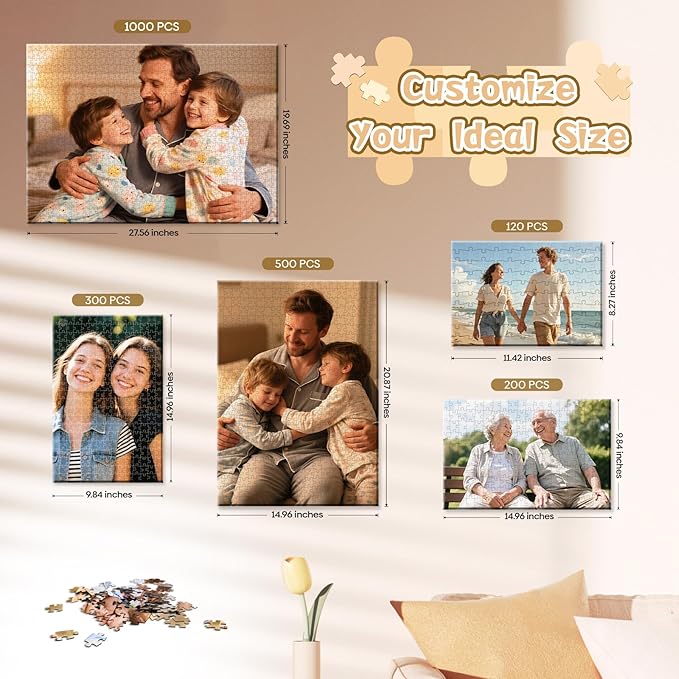 Personalized Puzzle Gifts for Fathers Day, Custom Photo Puzzle for Dad from Daughter Son Kids, Dad Gifts for Husband from Wife, Customized Presents for Father's Day Birthday Christmas
