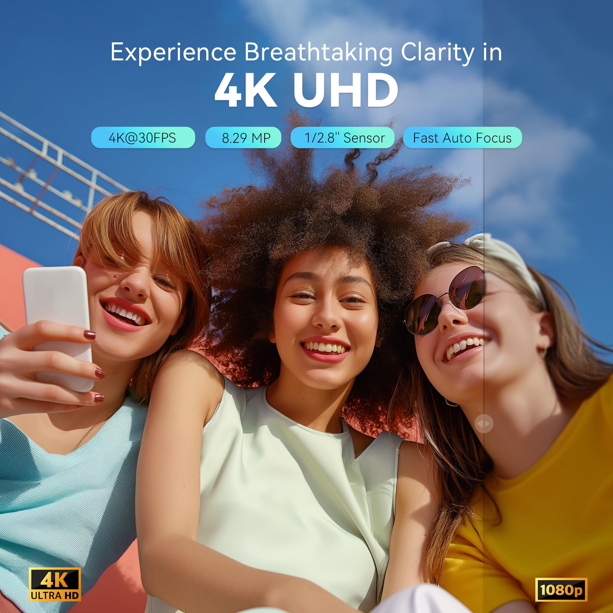 TONGVEO 4K NDI PTZ Camera AI Auto-Tracking 20X Optical Zoom HDMI IP Live Streaming SDI USB3.0 PoE LAN Supports for Church Worship Event Video Conference YouTube OBS vMix Zoom Teams and More