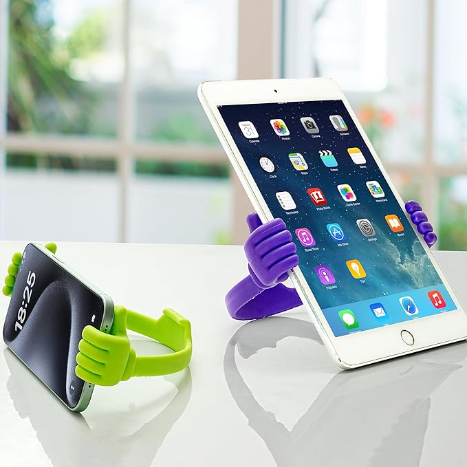 Honsky Thumbs-up Cell Phone Stand Holder, Tablet Stand Cradle for Desk Desktop Smartphone Cellphone Mobile Phone Tablets â€“ Universal Adjustable Flexible, Purple