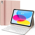 CHESONA Keyboard Case for iPad (A16) 11th/10th Generation (2025/2022), Detachable Wireless Keyboard, Stand Folio Keyboard Cover with Pencil Holder, Thin & Light (Pink)