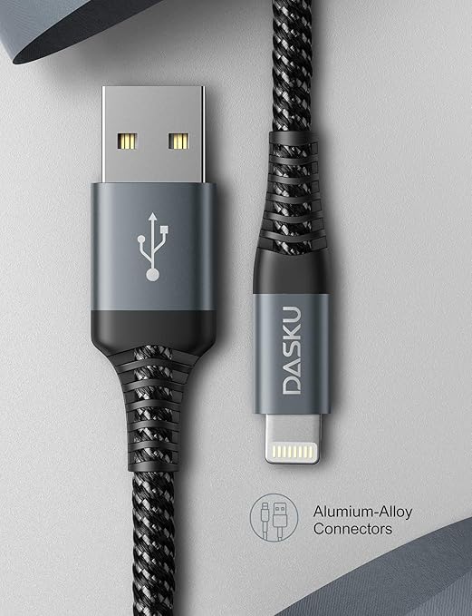 Short Lightning Cable 1FT 3Pack 12 inch iPhone Charger USB Fast Nylon Braided Charger Cord Compatible with Apple iPhone 13/12/11/XS/XR/X/8/7/6/6s Puls/iPad/iPods(Black)