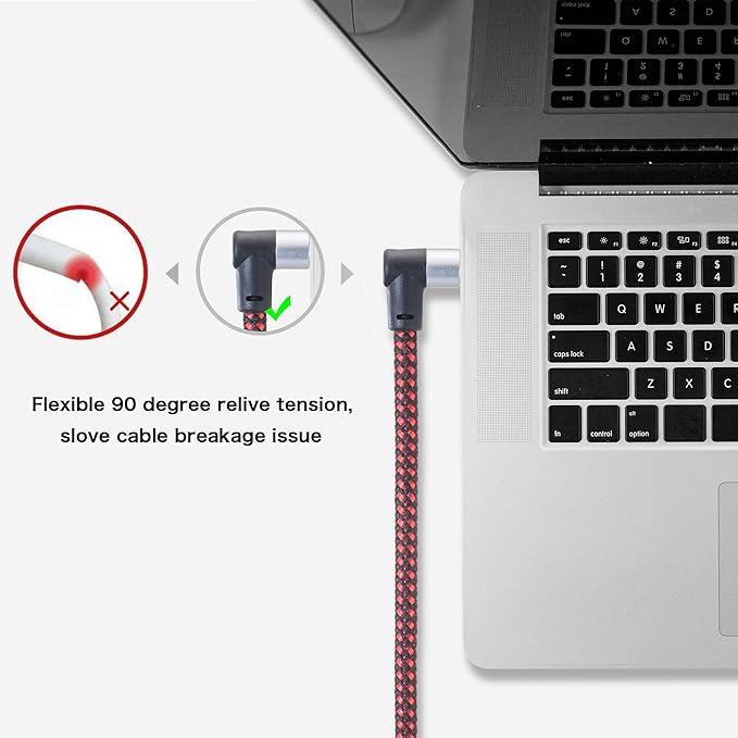 Male to Male Audio Cable 6Ft, 90 Degree TRRS 3.5mm 4 Pole Nylon Braided Stereo Aux Cable for Headphones, PS4, Phone, Tablet, Headset, PC, Laptop and More