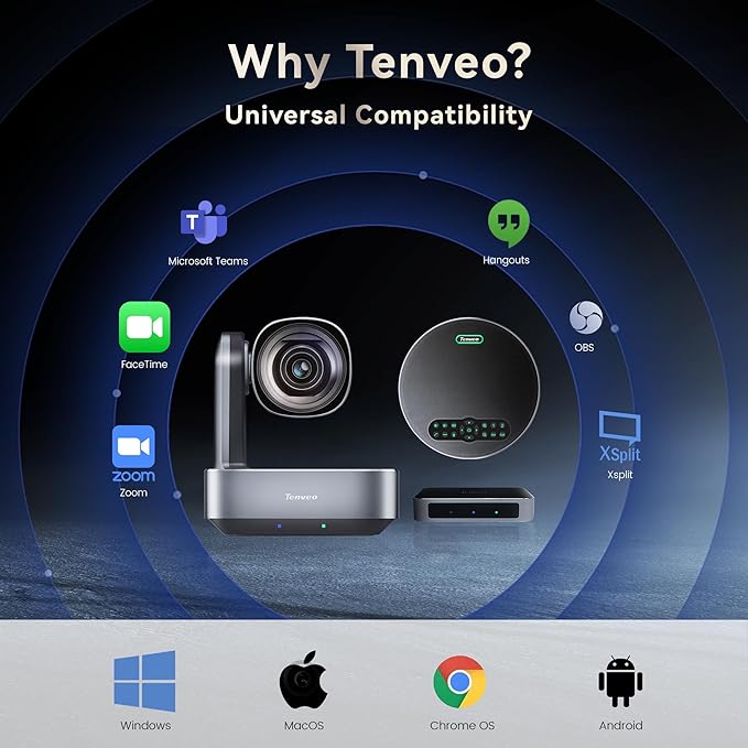 Tenveo VLGroup All-in-One 4K Conference PTZ Camera with Bluetooth Speakerphone System 12X Optical Zoom Wide View Angle Lens Works with Zoom Skype Teams for Room Remote Meeting