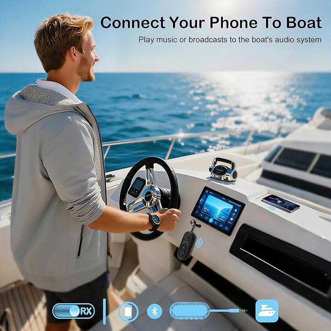 Bluetooth 5.4 Transmitter Receiver, 2 in One Airplane Audio Adapter with Low Latency, Dual Mode Connection for 2 Devices, Wireless Transmitter Adapter for Flight Travel/TV/Car/Gym/Home Stereo