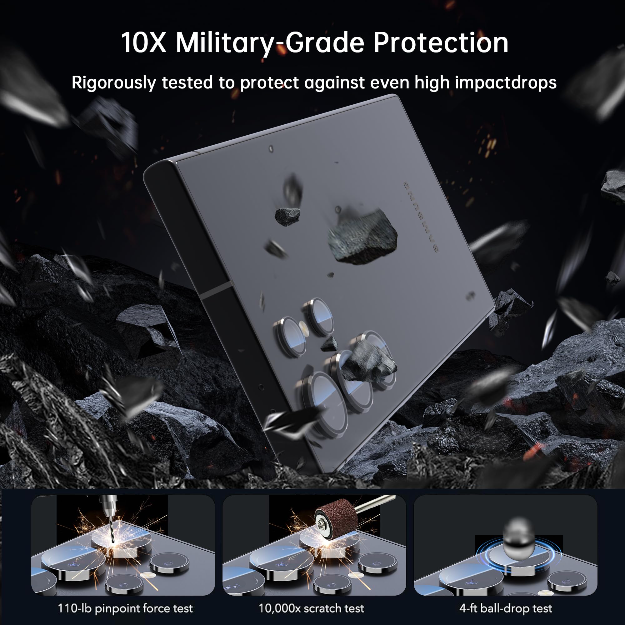 VIPSENT For Samsung Galaxy S25 Ultra Camera Lens Protector, Individual Lens Protector, Ultra HD 9H Tempered Glass Screen Protective Cover, Anti-scratch, Military Grade Drop Protection 2 Set. (Clear, S25 Ultra)