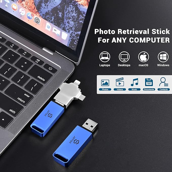 Secure Auto Backup Photo Stick 256GB | Fully Automatic Backup for All Devices | Smart Detection & AI-Powered Organization | Easy Photo Video Backup & Transfer Device | Picture-Saver-USB-Flash-Drive
