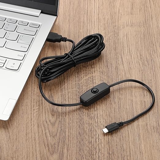 MECCANIXITY USB Extension Cable with ON/Off Button Switch 2m USB Male to Female Extension Cord for Desk Lamp Fan LED Light Strip Black Pack of 1