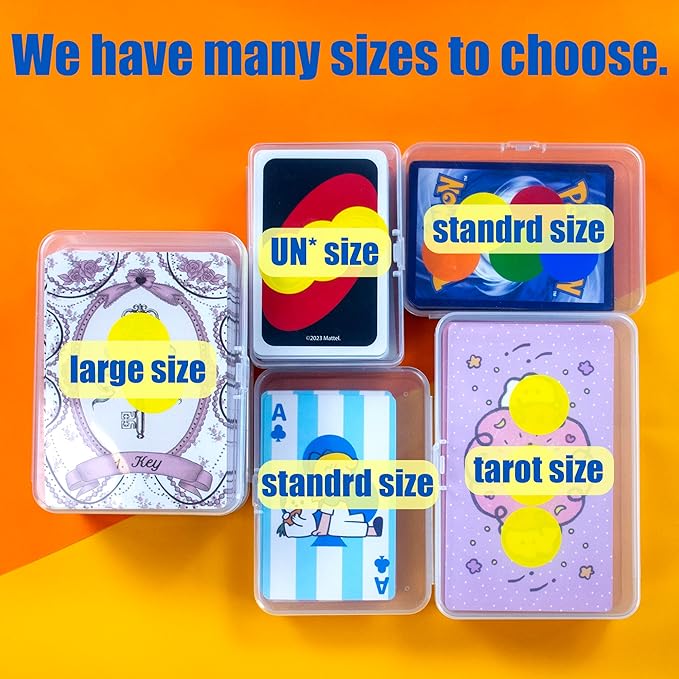 4 Pcs Playing Card Case, Works for 112 Standard UN* Cards And Other Same Or Smaller Size Very Well, Plastic Clear Card Deck Box Storage,4 1/2" ×3 1/4" ×1 1/8" (NO Cards)