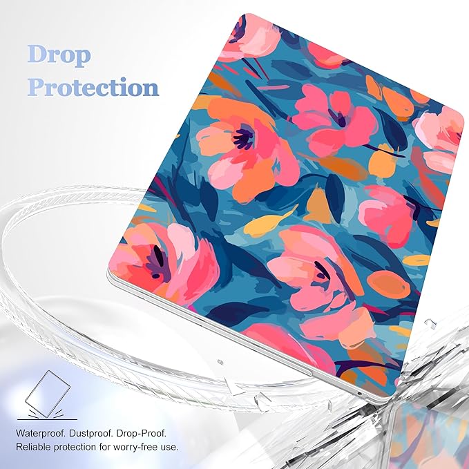 Case for MacBook Pro 13 inch with/Without Touch Bar (2016-2022, M2 A2338 M1 A2289 A2251 A2159 A1989 A1706 A1708), Hard Shell + Keyboard Cover + Dust Plug, Flowers Print