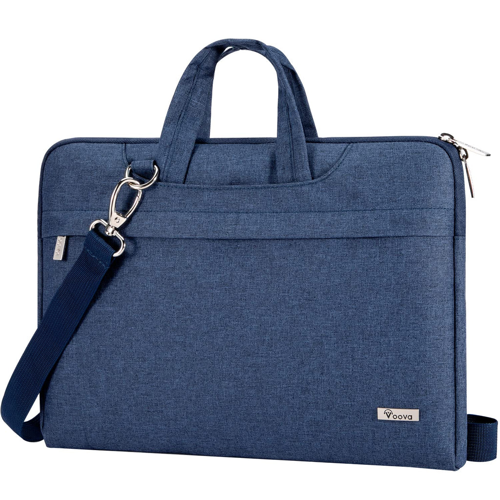 Voova Laptop Bag 17 17.3 Inch Waterproof Laptop Sleeve Case with Shoulder Straps & Handle, Computer Case Cover Slim Briefcase Compatible with 17-18” Hp Dell Asus Acer, Blue
