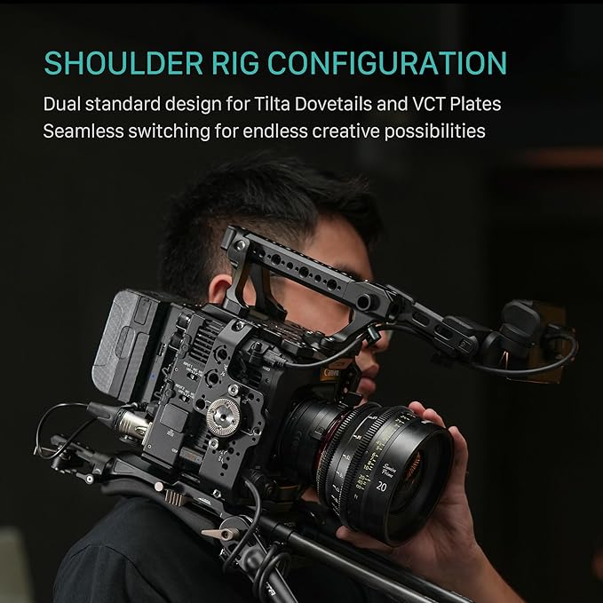 Tilta Camera Cage Kit for Canon C400 | Mounts via Arri Rosette, NATO Rail, 3/8"-16 & 1/4"-20 | Includes Full Cage, Quick Release Bottom Plate, Rear Accessory Plate + More (Base Kit)