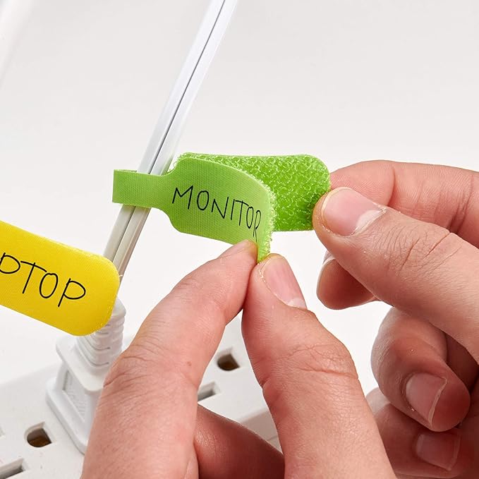Wrap-It Storage - Cable Labels, Medium, Multi-Color (30-Pack) Write On Cord Tags for Wire Management and Identification