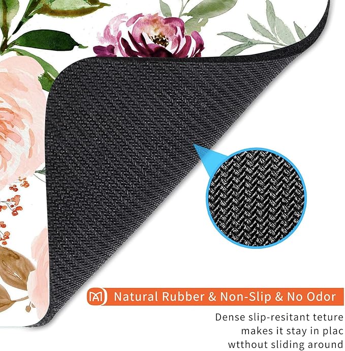 Square Mouse Pad Pretty Floral,Personalized Premium-Textured Custom Mouse Mat Design,Washable Mousepad Cloth,Non-Slip Rubber Base Computer Mouse Pads for Wireless Mouse