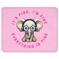 ITNRSIIET Mouse Pad with Stitched Edge Premium Textured Smooth Precise Operation Waterproof Washable Non-Slip Rubber Base Desktop Protection Mat, 10.2×8.3×0.12 inches, Pink Pretty Elephant