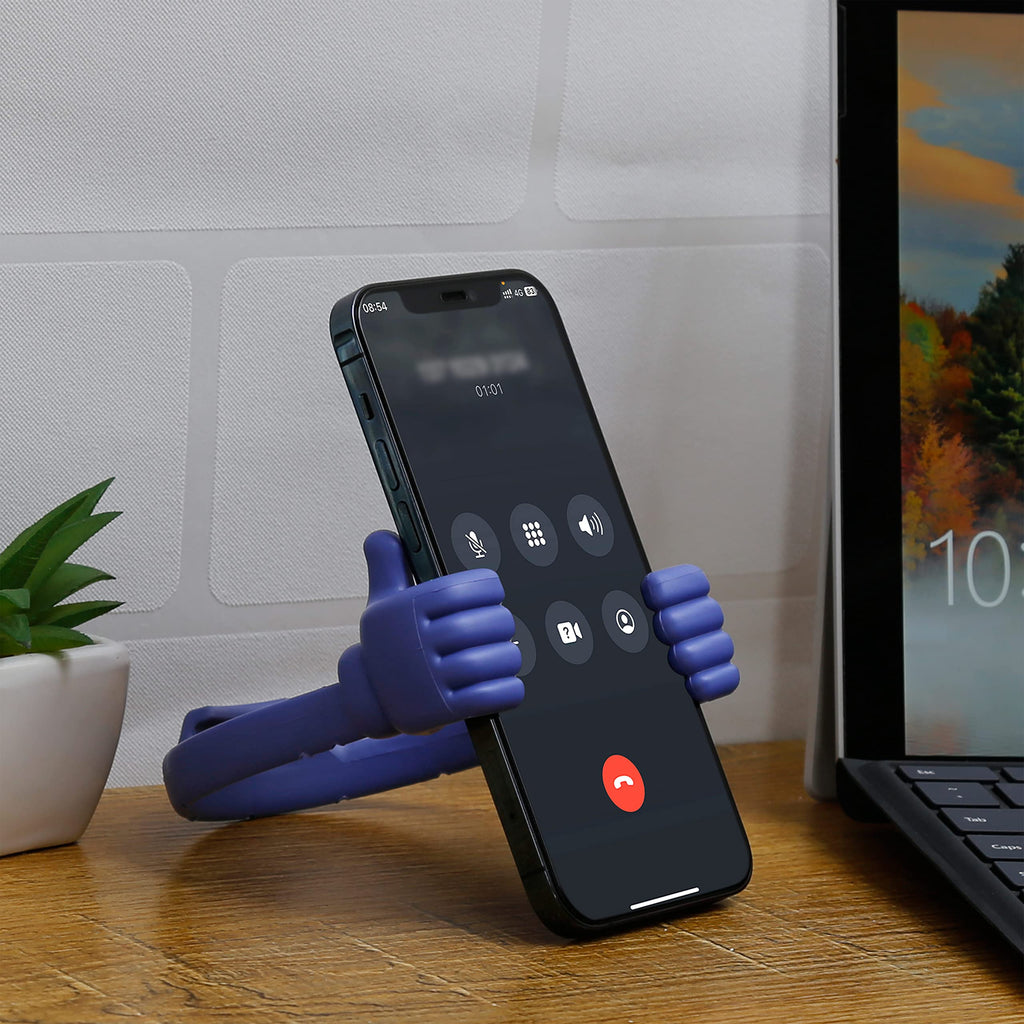 Honsky Cell Phone Stand Holder, Thumbs Up Lazy Phone Stand, Universal Adjustable Flexible, Cute Perfect Valentine's Day Gifts for Him/Her,Gifts for Couples, Compatible with Cell Phones,Flag Blue