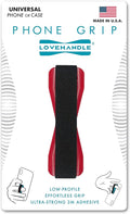 Universal Grip for Most Smartphones, Mini Tablets and Cases, Black Elastic Strap with Red Base, LH-01Red