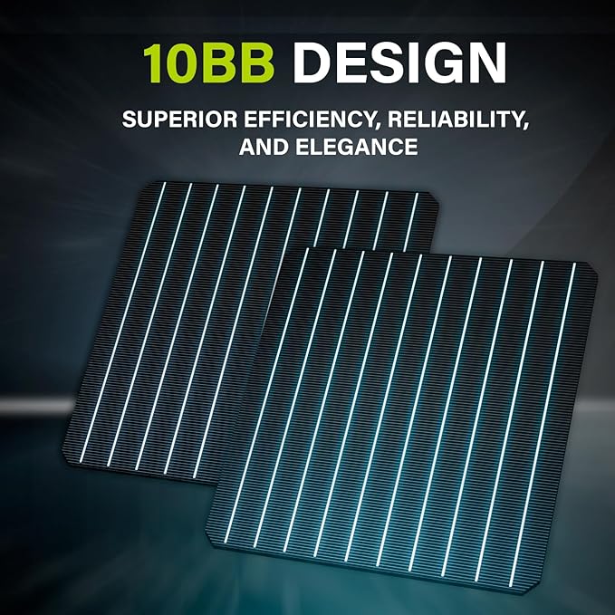 Newpowa 220W Monocrystalline Solar Panel 10BB Cell Solar Panel 220 Watt 12V High Efficiency Mono Module RV Marine Boat Off Grid