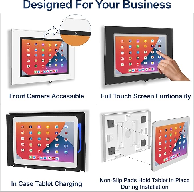 TABcare Locking Security Metal Case for Apple iPad Air 13" 2024 6th gen. for Kiosk, POS, Store, Show Display (Black, iPad Air 13 2024)