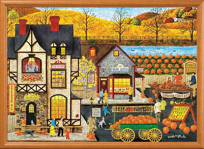 MasterPieces 500 Piece EZ Grip Jigsaw Puzzle for Adults, Family, or Youths - Harvest Street Party - 19.25"x26.75"