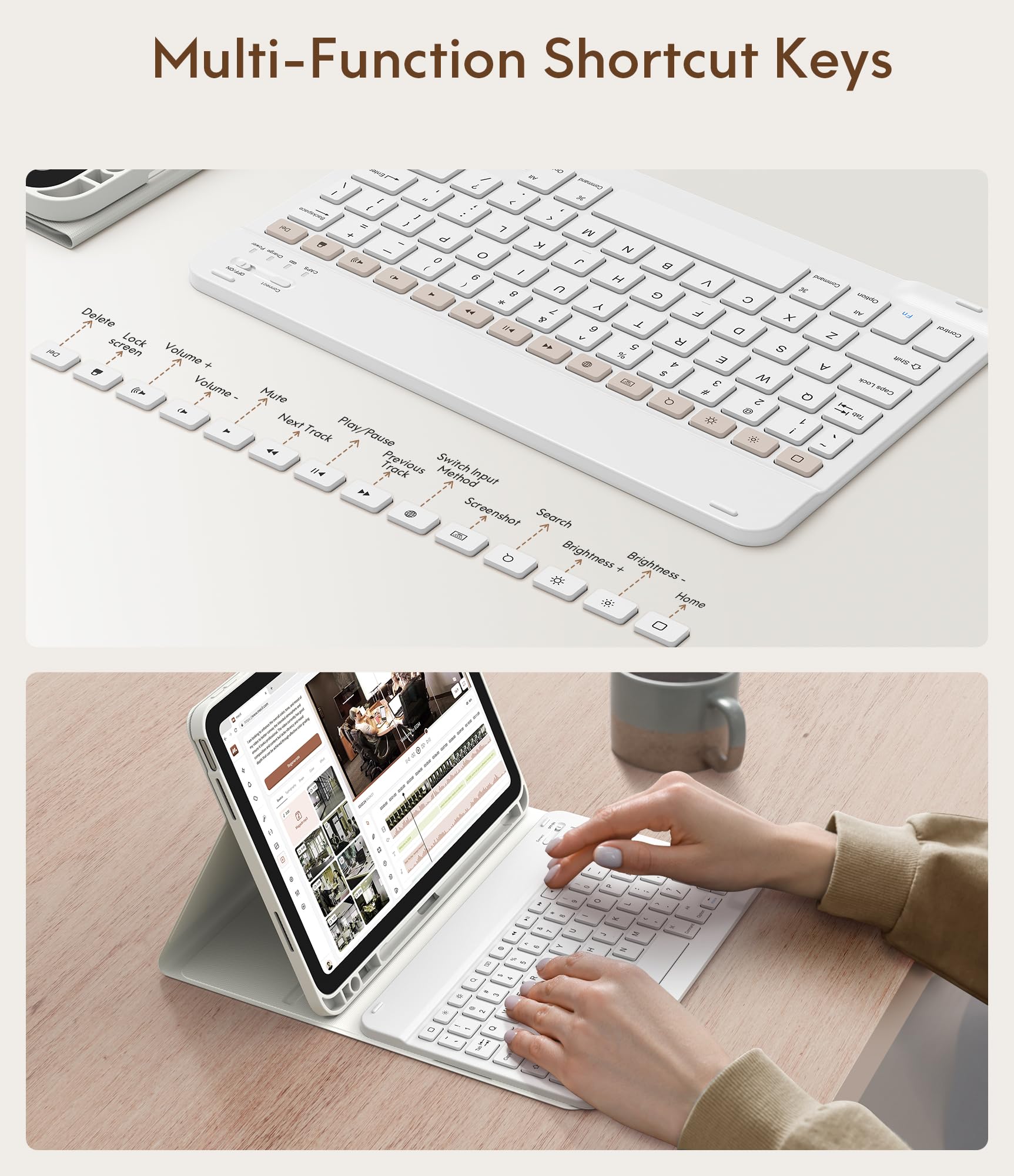CHESONA Compatible for iPad 11th(A16)/10th Generation Case with Keyboard