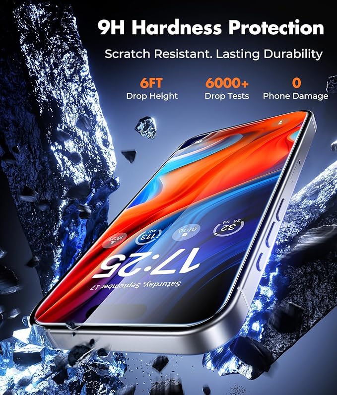 UNBREAKcable 2-Pack Screen Protector for iPhone 16 Pro Max, Double Shatterproof Tempered Glass [Easy Installation Frame] [9H Hardness] [99.99% HD Clear] [Case Friendly] for iPhone 6.9 inch