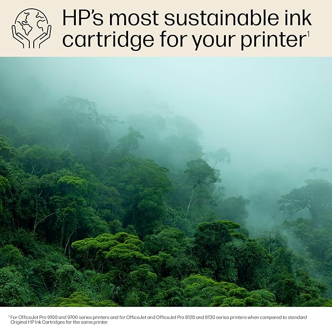 HP 936e EvoMore High Yield Cyan Ink Cartridge | Works OfficeJet 9120 Series, OfficeJet Pro 9100 Series, OfficeJet Pro Wide Format 9700 Series | Carbon Neutral | 4S6V3LN
