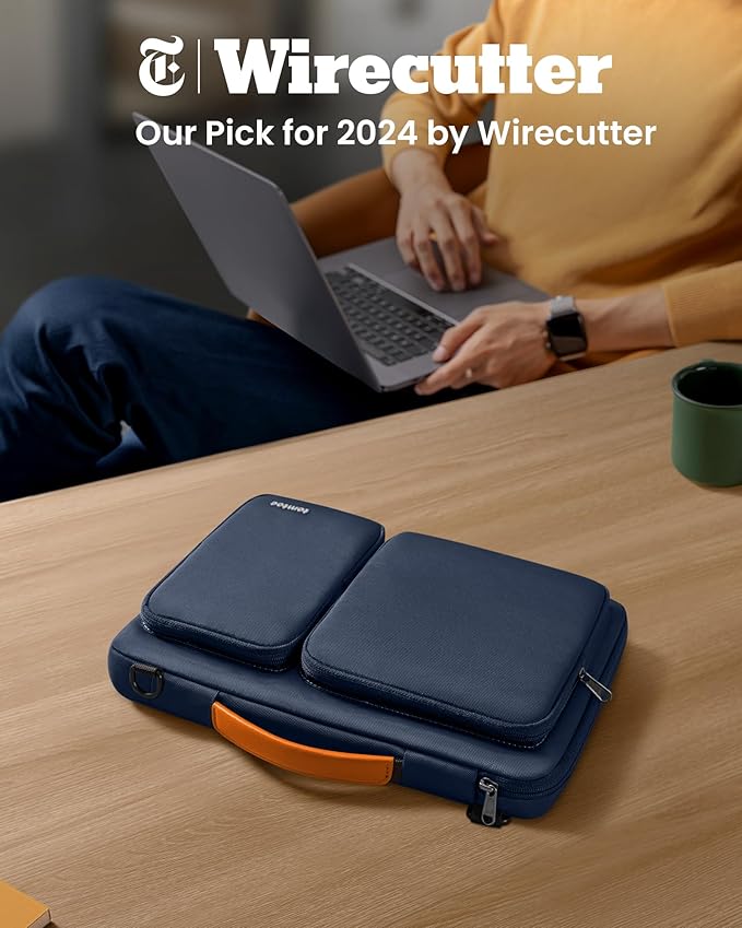 tomtoc Laptop Shoulder Bag for 14 Inch MacBook Pro M4/M3/M2/M1 Pro/Max 2024-2021, 13.5-14.4 Surface Laptop 6/5/Studio 2, Surface Book 3, 360 Protective Case Fit Asus VivoBook