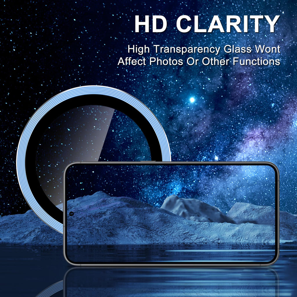 Avocase for Samsung Galaxy S25 Plus Camera Lens Protector, Individual Metal Ring Tempered Glass Lens Cover, [Strong Adsorption] Scratch Resistant Ultra-Thin HD Clear Lens Cover, 1 Set-Blue