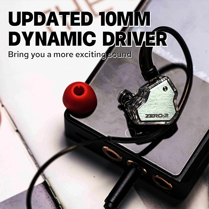 Linsoul 7Hz x Crinacle Zero:2 in Ear Monitor, Updated 10mm Dynamic Driver IEM, Wired Earbuds Earphones, Gaming Earbuds, with OFC IEM Cable for Musician (Silver)
