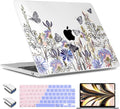 TWOLSKOO Compatible with M4 MacBook Air 13.6 inch Case 2025-2022 Release M4 A3240 M3 A3113 M2 A2681, Plastic Hard Shell & Keyboard Cover & Type C Adapter & Screen Protector, Garden Flower