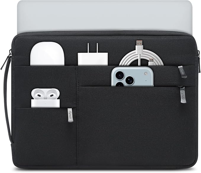 HYZUO 15-16 Inch Laptop Sleeve Bag for MacBook Pro 16 M4/M3/M2/M1 2025-2019, 15" Surface Book, Portable NoteBook Case for 15" 15.6" HP Dell Lenovo ThinkBook Asus Acer Samsung HUAWEI, Classic Black