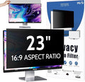 Computer Privacy Screen 23 Inch for 16:9 Widescreen Monitor, Removable 23inch Anti Blue Light Anti Glare Monitor Privacy Filter Shield