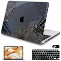 Mektron for MacBook Air 13 Case A1466/A1369 (2010-2017 Release), Snap-on Plastic Hard Shell Cover for MacBook Air 13.3 inch with Keyboard Cover, Line Chrysanthemums