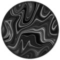 ITNRSIIET Round Mouse Pad with Stitched Edge Premium-Textured Waterproof Non-Slip Rubber Base Desktop Protection Mat Diameter 8.7 inches, Abstract Black and White