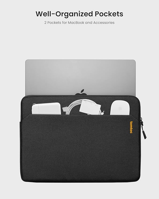 tomtoc Slim Laptop Sleeve for 14-inch MacBook Pro M4/M3/M2/M1 Pro/Max 2024-2021, Water-Resistant Protective Case for 13.8 Inch Surface Laptop AI PC, Accessory Bag