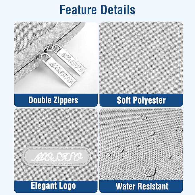 MOSISO Laptop Case 12.3 inch, 11.6-12.3 inch Laptop Sleeve Compatible with MacBook Air 11.6, Acer HP Dell Lenovo Samsung, Surface Pro, Polyester Vertical Computer Sleeve Bag with Pocket, Gray