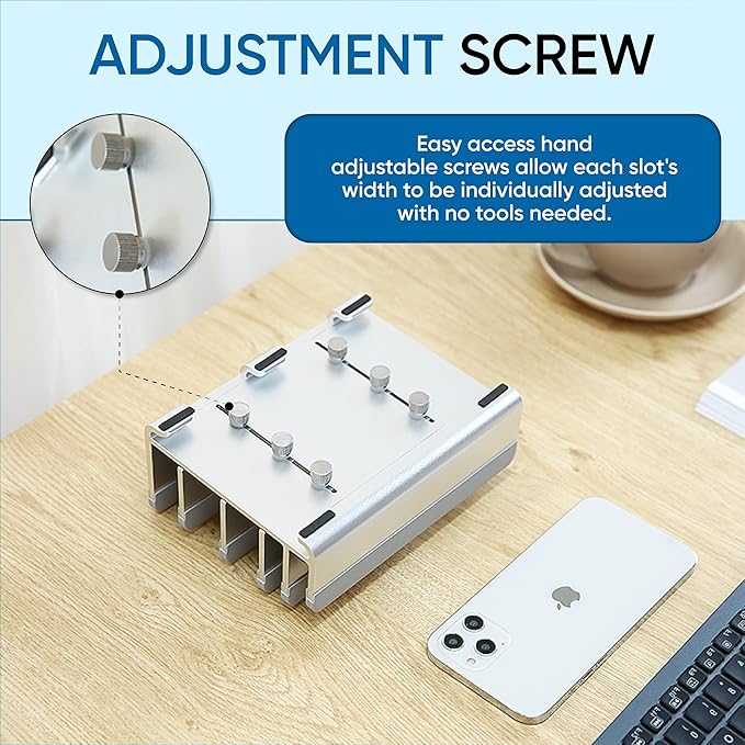 Elestoria Adjustable Laptop Stand - Fits 5 Devices, Modern Design, Tool Free Adjustment, Protective & Stable